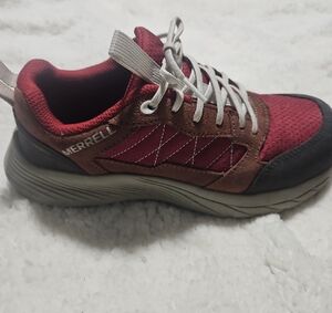 Merrell Red and Brown Athletic Shoes with Rugged Design